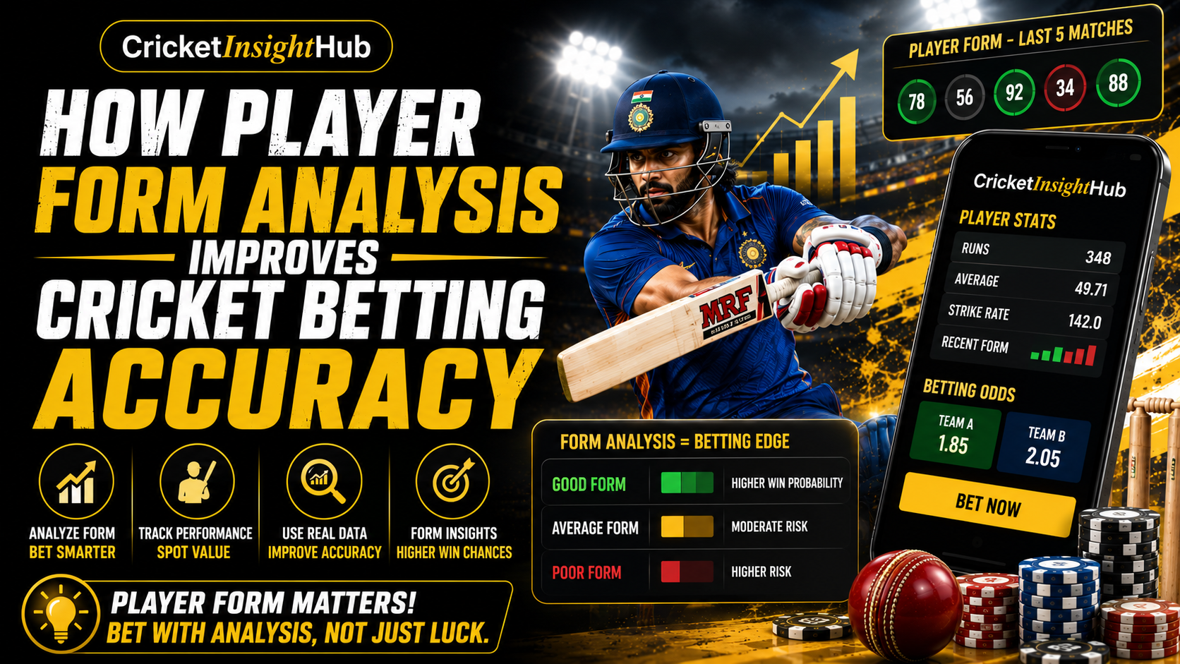 How Player Form Analysis Cricket Betting Accuracy